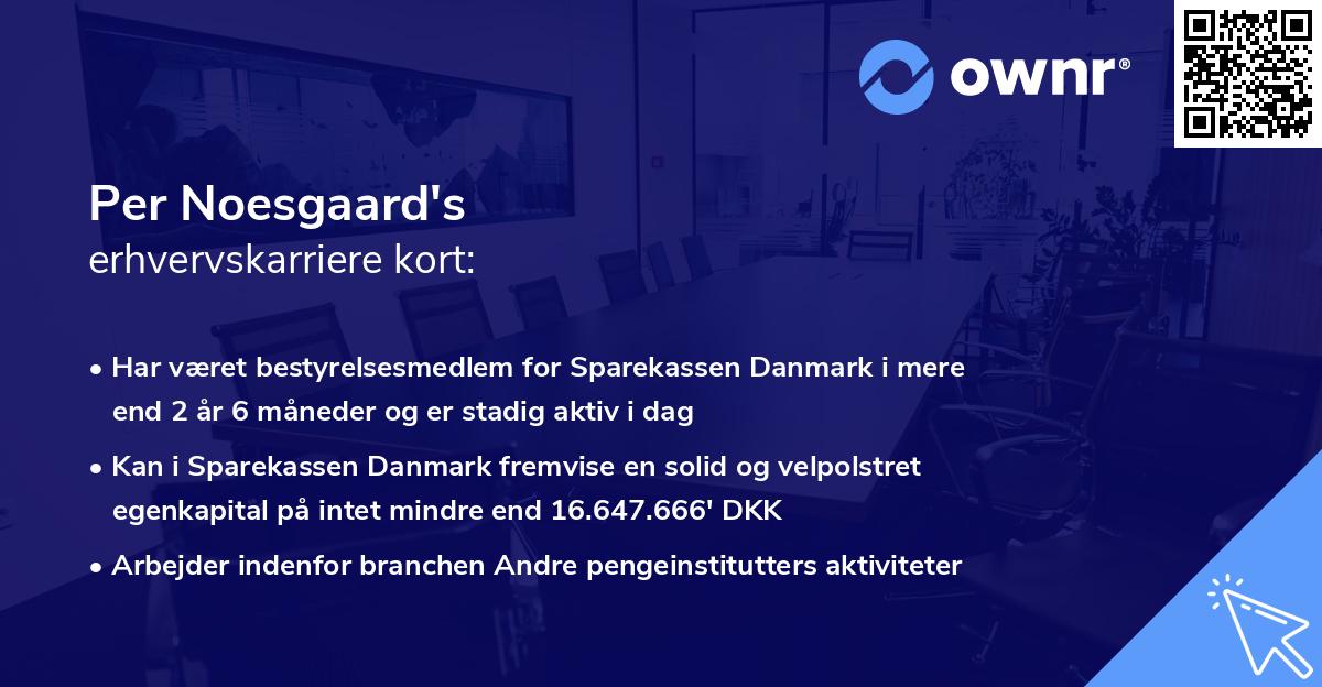 Per Noesgaard's erhvervskarriere kort