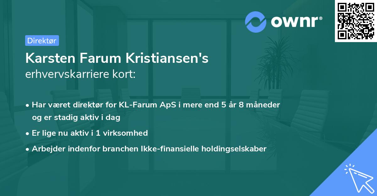 Karsten Farum Kristiansen's erhvervskarriere kort
