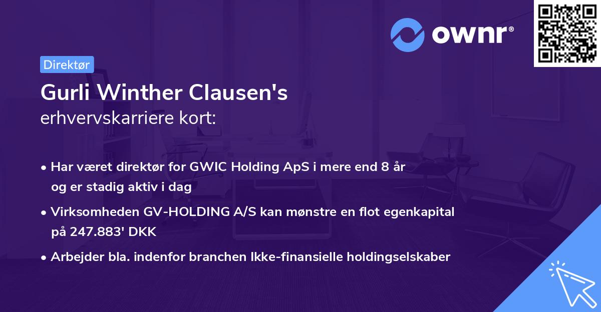 Gurli Winther Clausen's erhvervskarriere kort