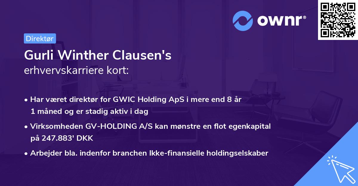 Gurli Winther Clausen's erhvervskarriere kort