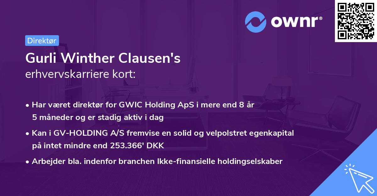 Gurli Winther Clausen's erhvervskarriere kort