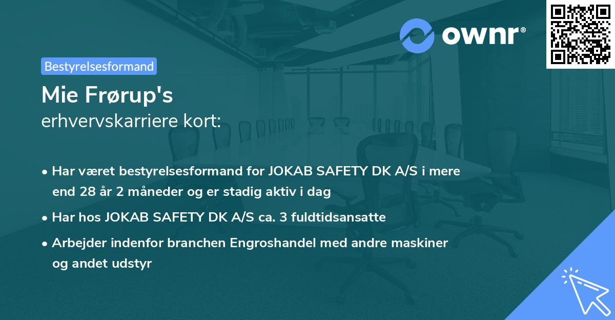 Mie Frørup's erhvervskarriere kort