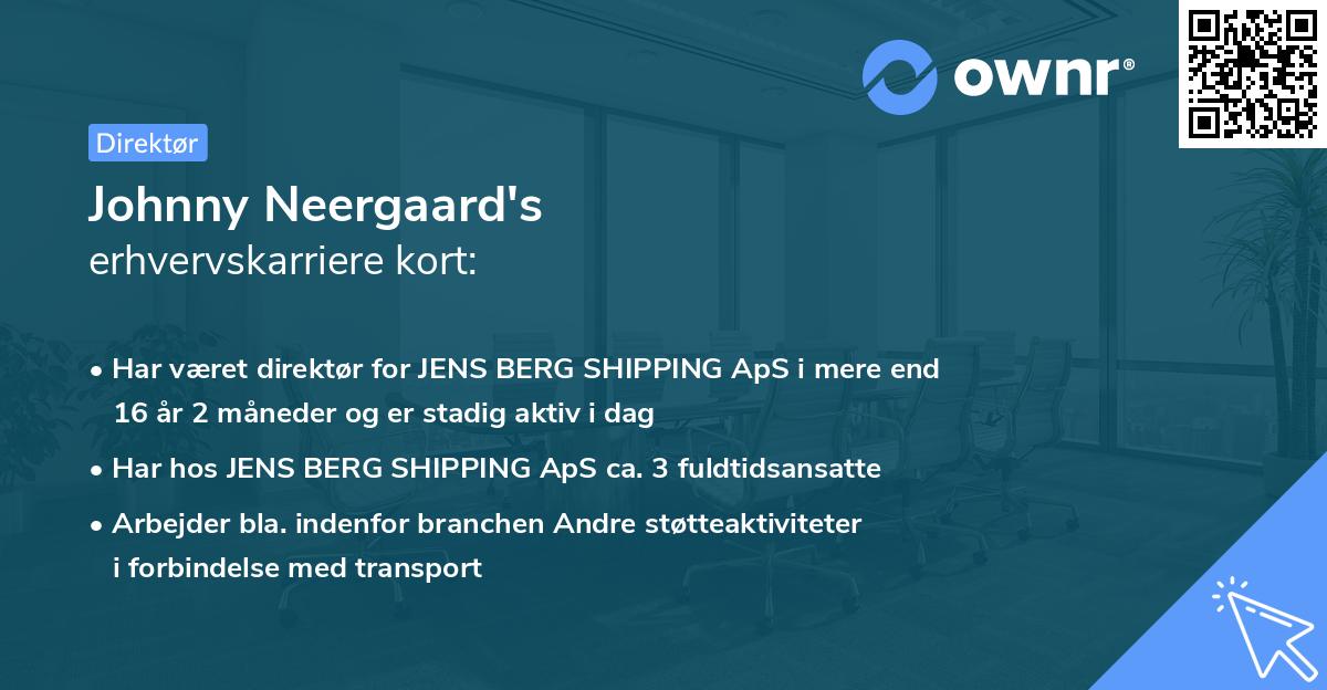 Johnny Neergaard's erhvervskarriere kort