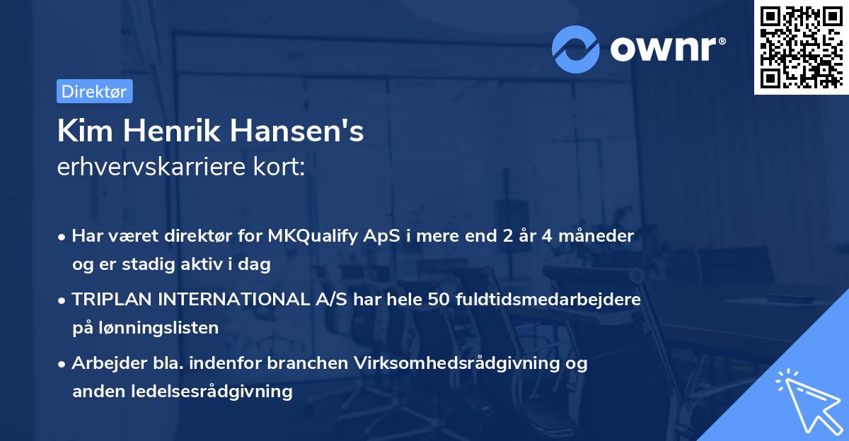 Kim Henrik Hansen's erhvervskarriere kort