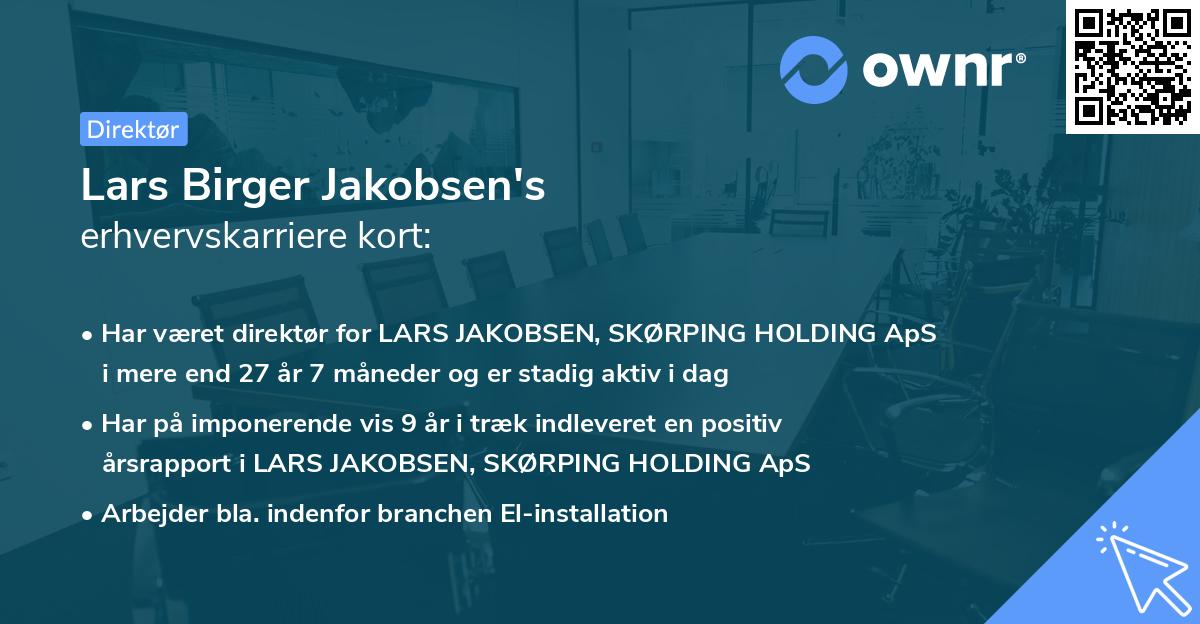 Lars Birger Jakobsen's erhvervskarriere kort