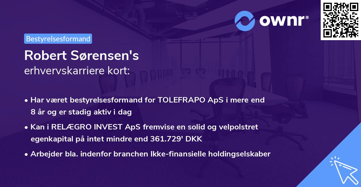 Robert Sørensen's erhvervskarriere kort