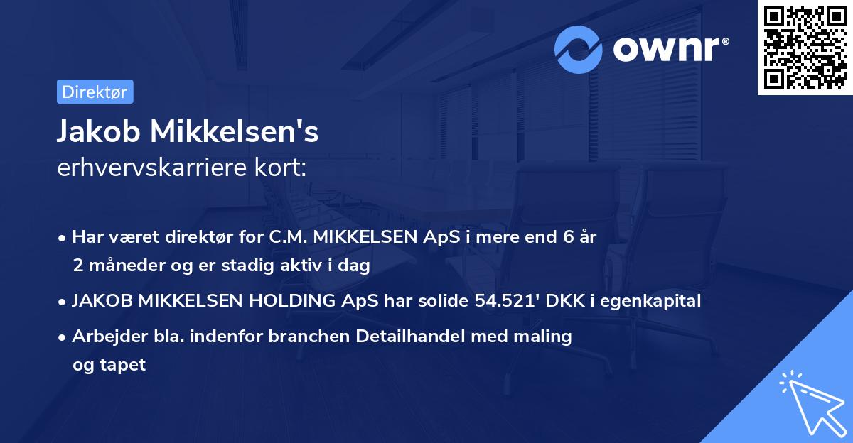 Jakob Mikkelsen's erhvervskarriere kort