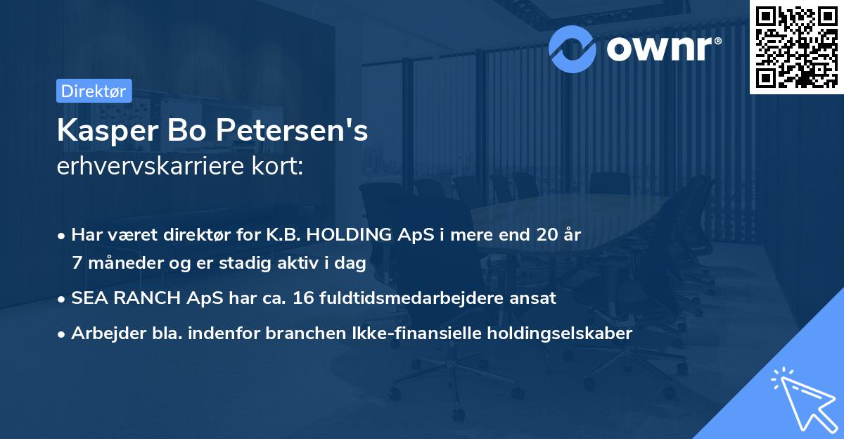 Kasper Bo Petersen's erhvervskarriere kort