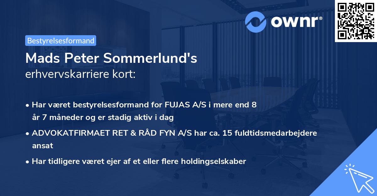 Mads Peter Sommerlund's erhvervskarriere kort