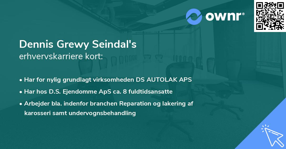 Dennis Grewy Seindal's erhvervskarriere kort