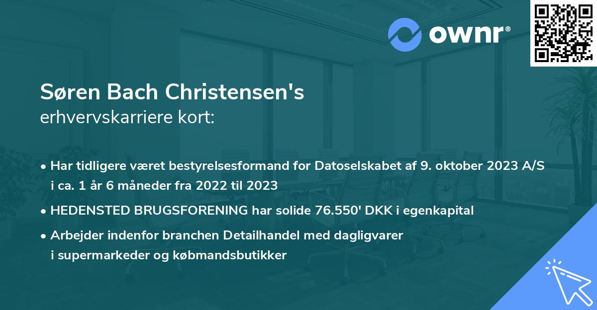 Søren Bach Christensen's erhvervskarriere kort
