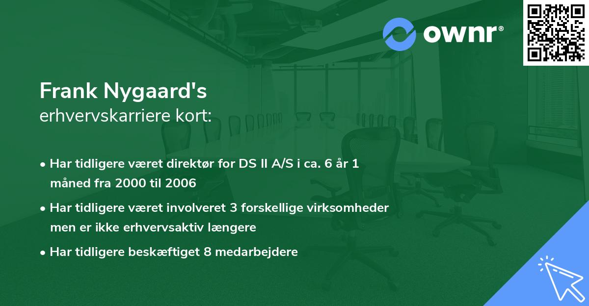 Frank Nygaard's erhvervskarriere kort