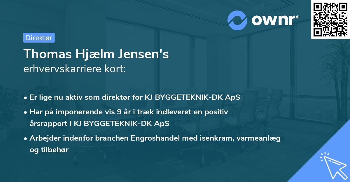 Thomas Hjælm Jensen's erhvervskarriere kort