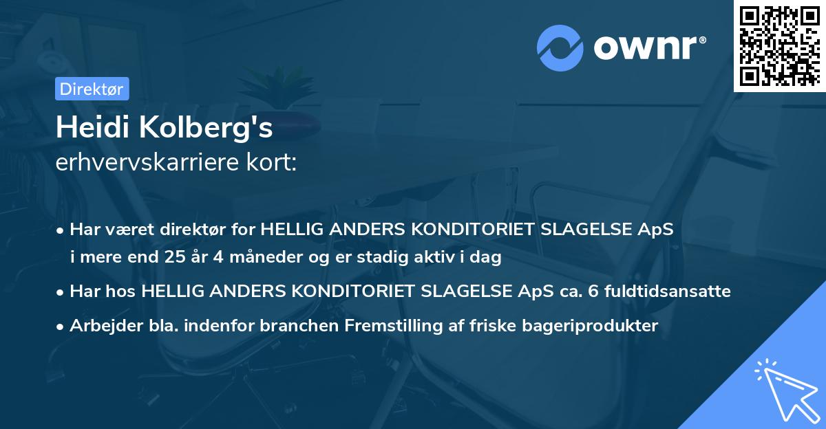 Heidi Kolberg's erhvervskarriere kort