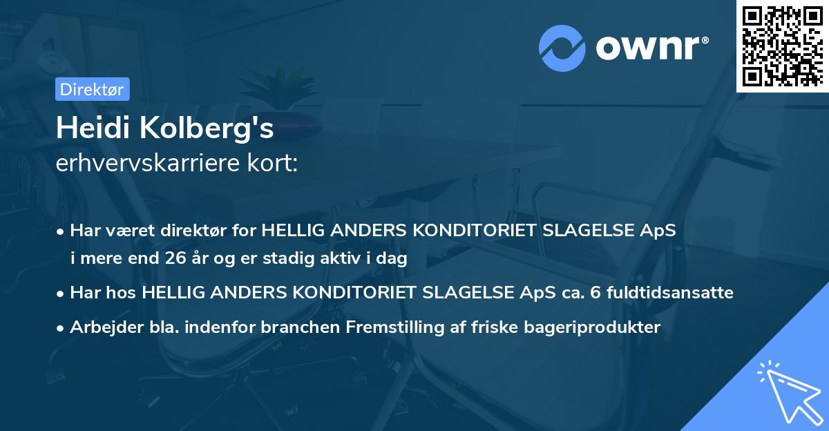 Heidi Kolberg's erhvervskarriere kort