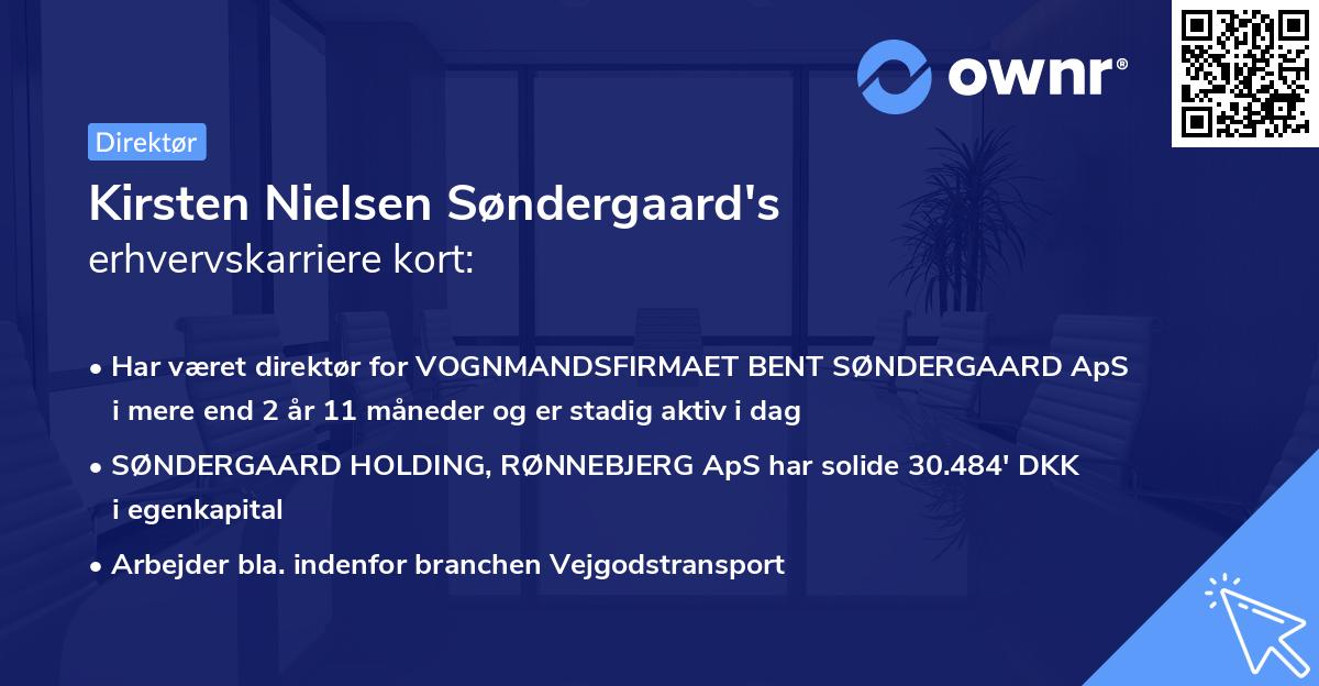Kirsten Nielsen Søndergaard's erhvervskarriere kort