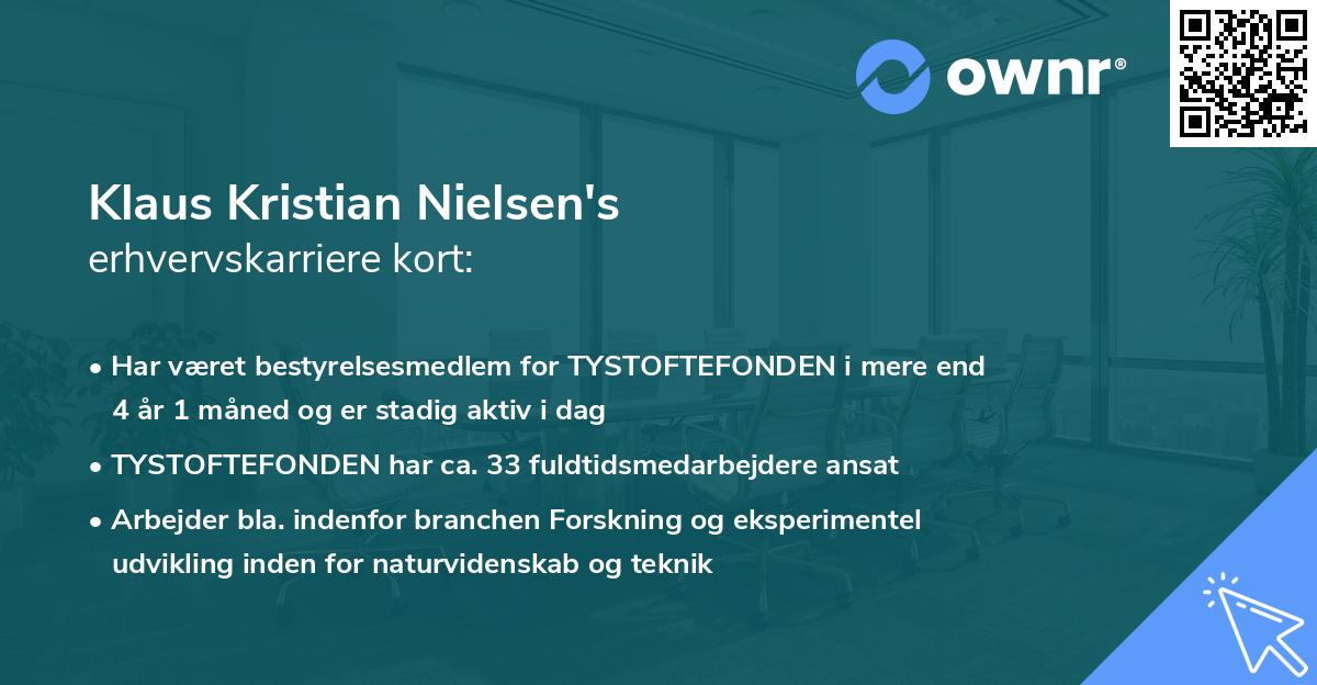 Klaus Kristian Nielsen's erhvervskarriere kort