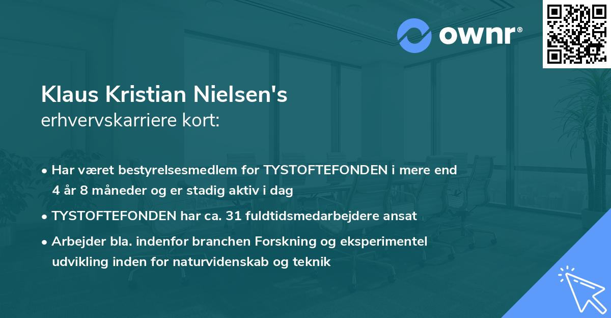 Klaus Kristian Nielsen's erhvervskarriere kort
