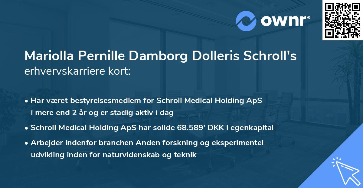 Mariolla Pernille Damborg Dolleris Schroll's erhvervskarriere kort