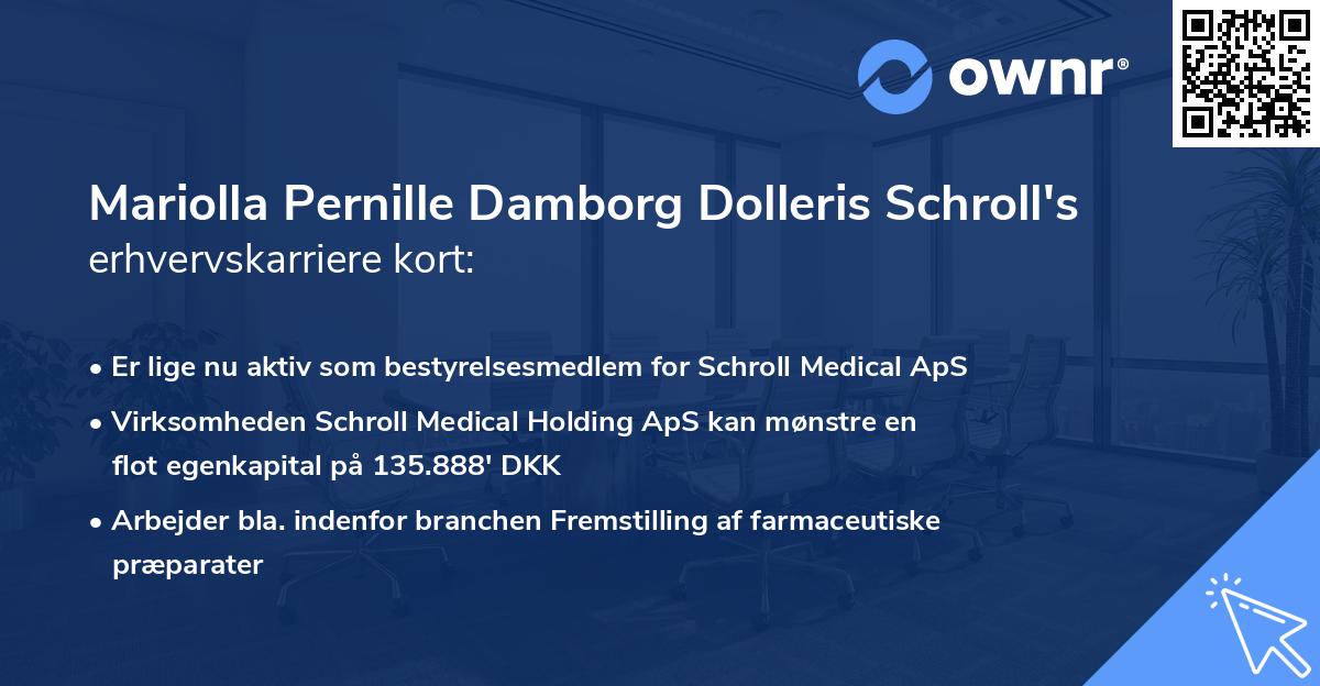 Mariolla Pernille Damborg Dolleris Schroll's erhvervskarriere kort