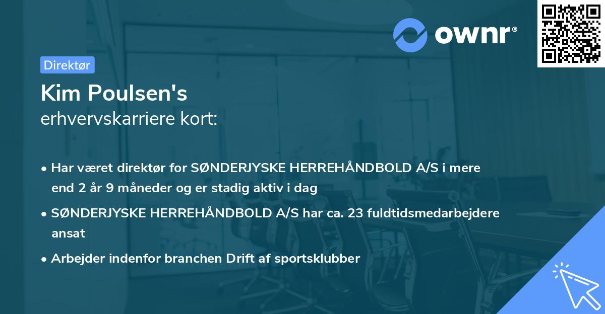 Kim Poulsen's erhvervskarriere kort