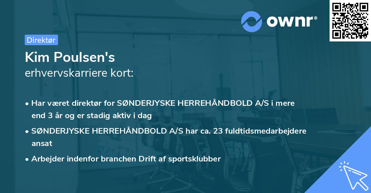 Kim Poulsen's erhvervskarriere kort