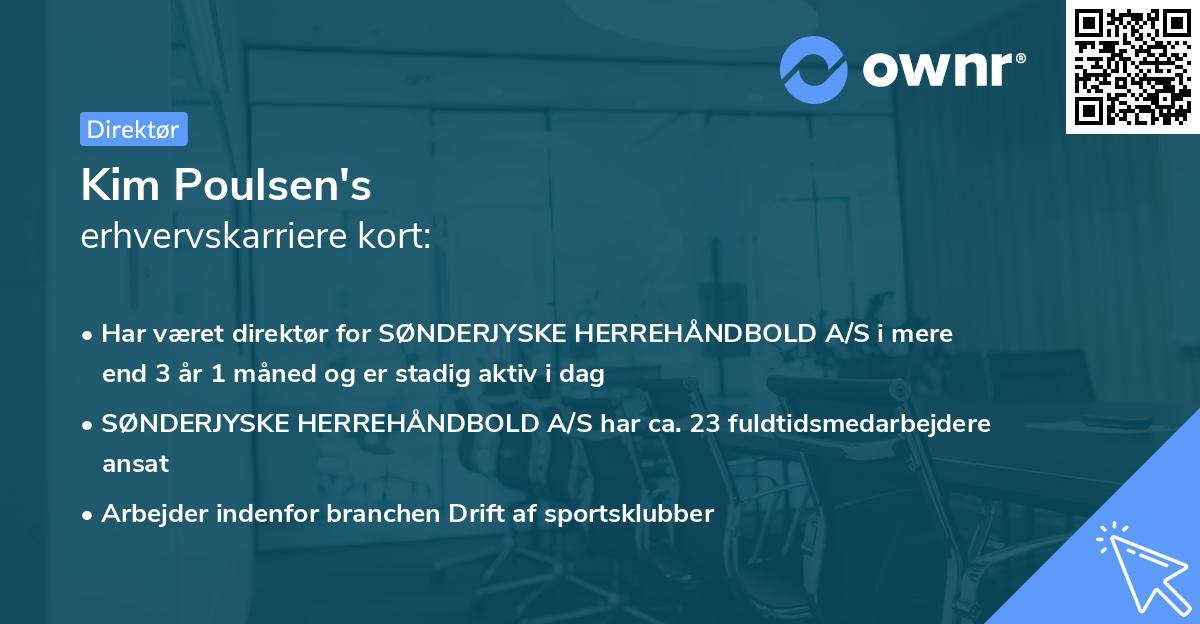 Kim Poulsen's erhvervskarriere kort
