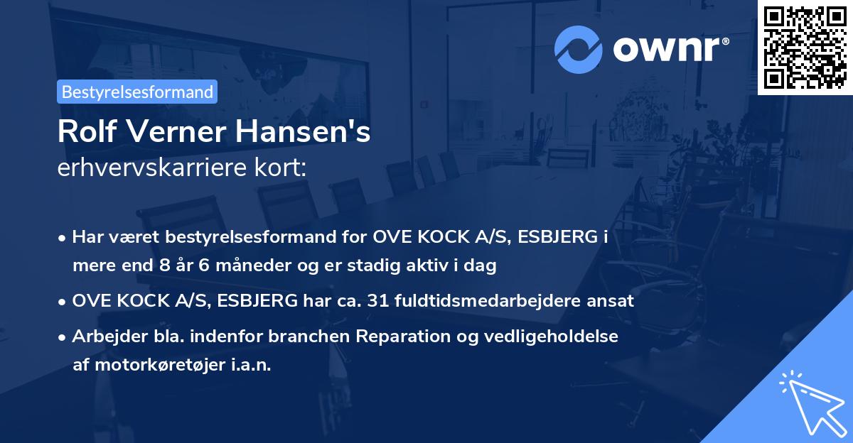 Rolf Verner Hansen's erhvervskarriere kort