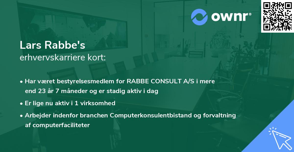 Lars Rabbe's erhvervskarriere kort
