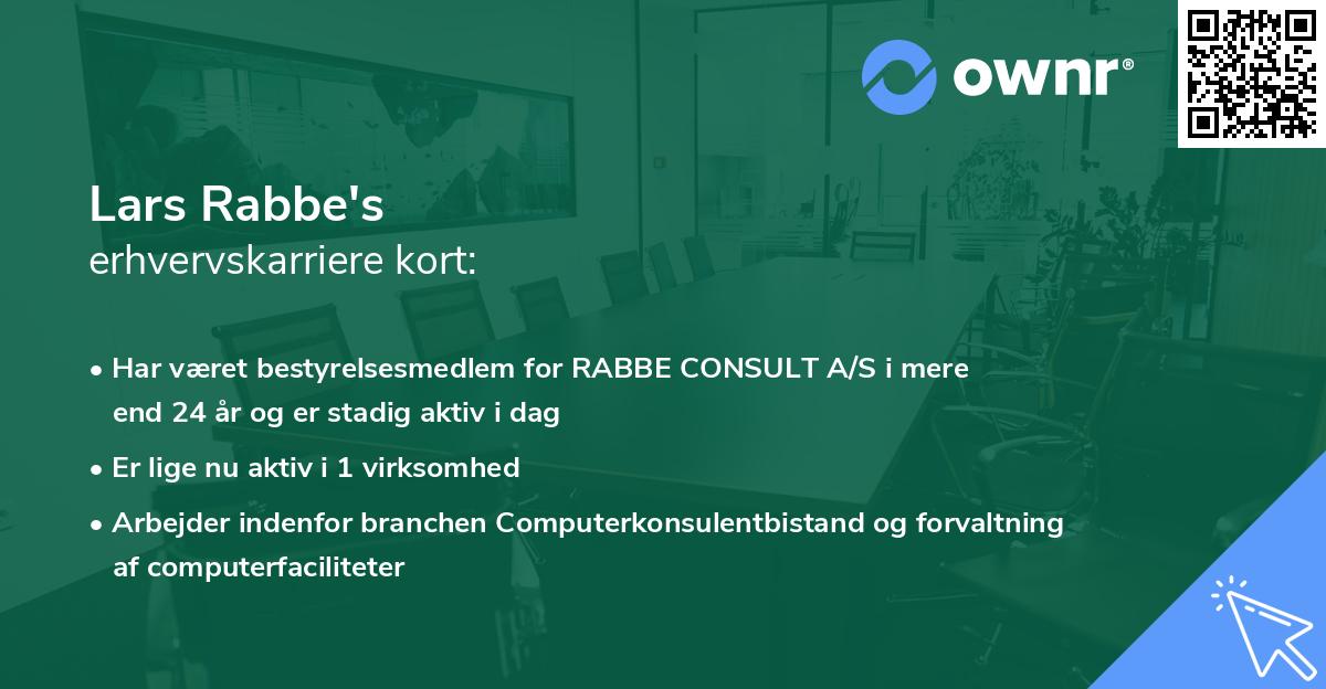 Lars Rabbe's erhvervskarriere kort