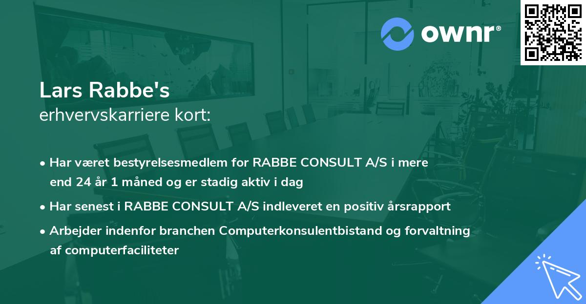 Lars Rabbe's erhvervskarriere kort