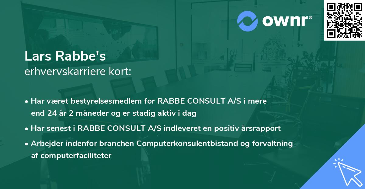 Lars Rabbe's erhvervskarriere kort