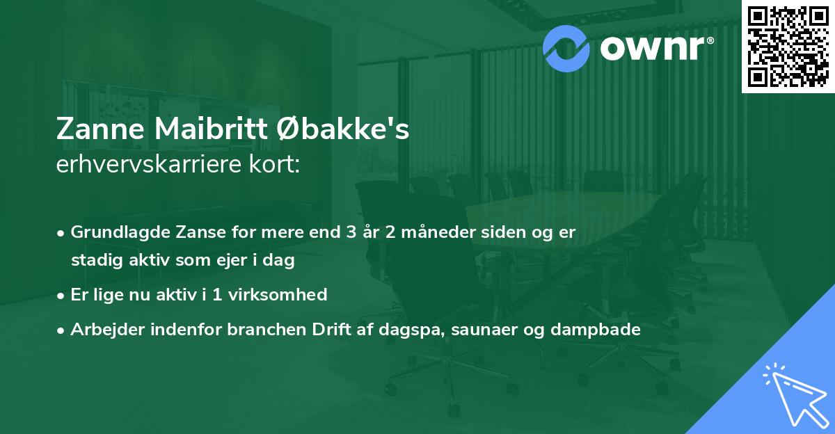 Zanne Maibritt Øbakke's erhvervskarriere kort