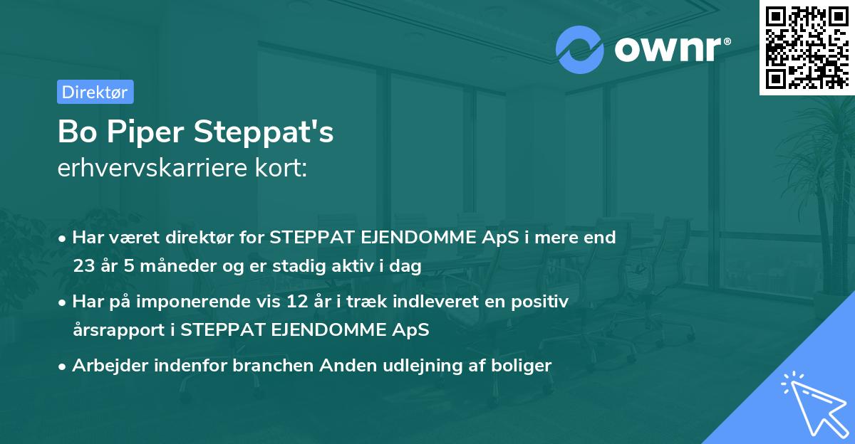 Bo Piper Steppat's erhvervskarriere kort
