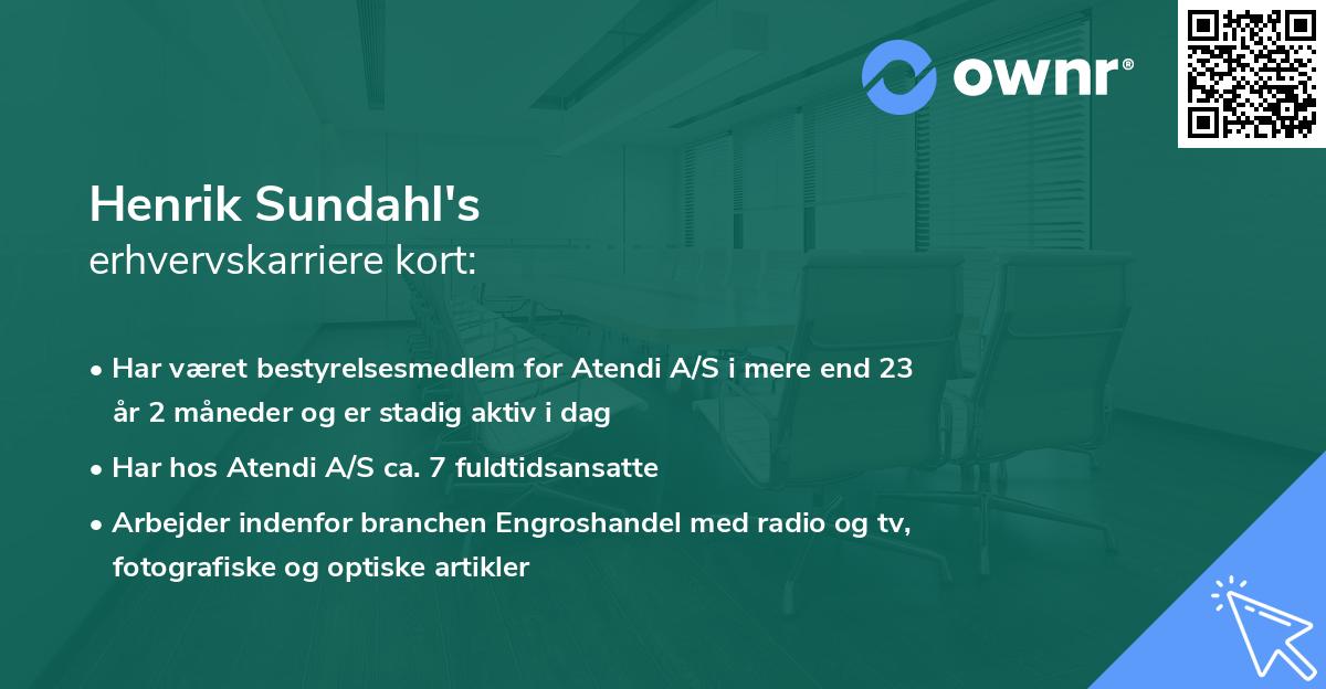 Henrik Sundahl's erhvervskarriere kort