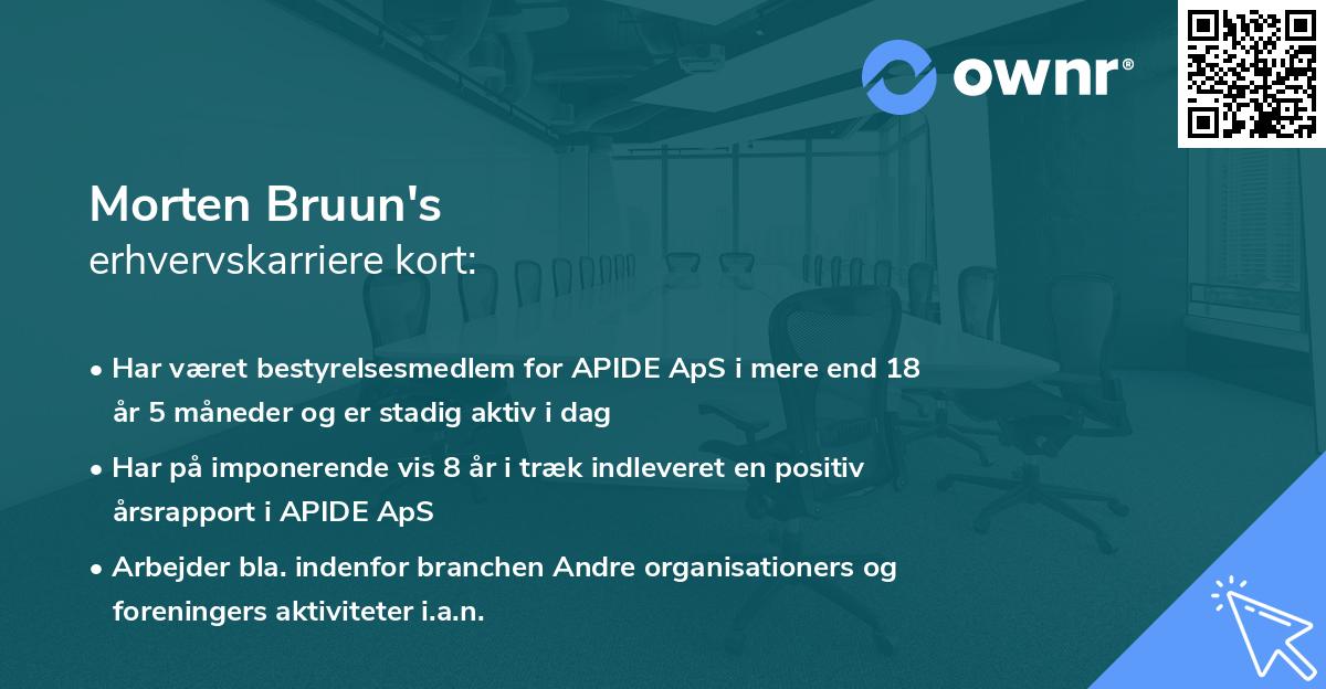 Morten Bruun's erhvervskarriere kort