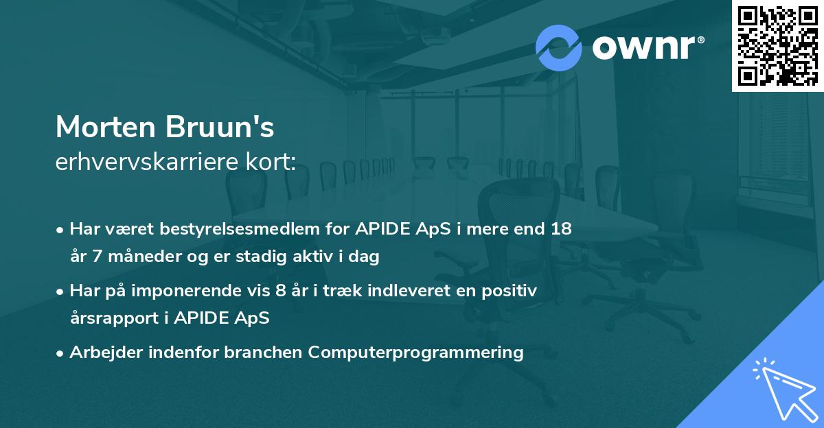 Morten Bruun's erhvervskarriere kort