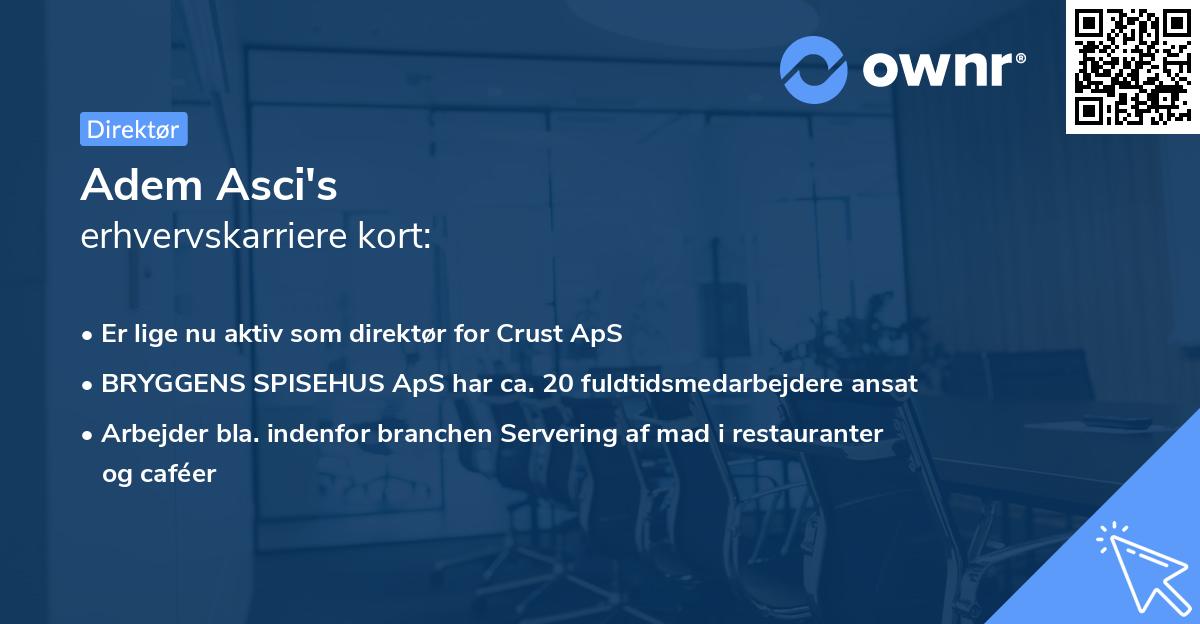 Adem Asci's erhvervskarriere kort