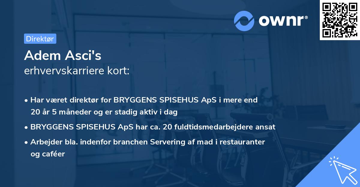 Adem Asci's erhvervskarriere kort