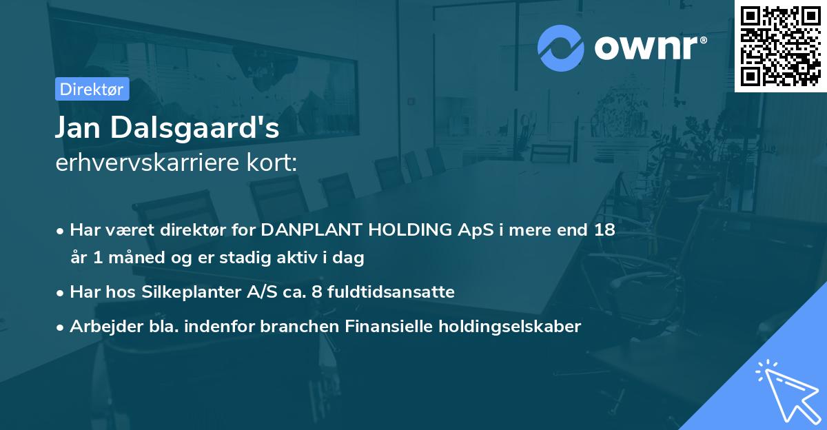 Jan Dalsgaard's erhvervskarriere kort