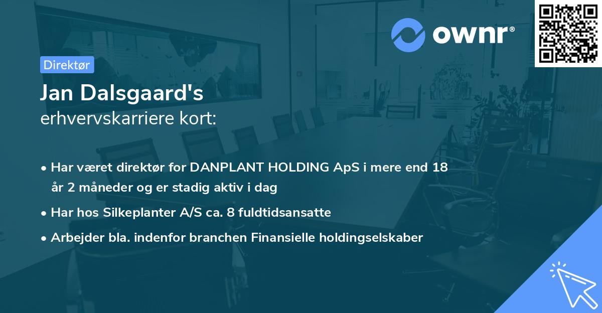 Jan Dalsgaard's erhvervskarriere kort