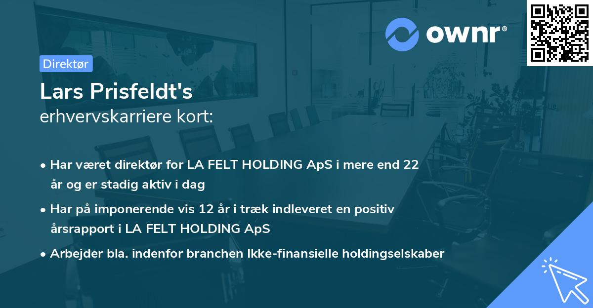 Lars Prisfeldt's erhvervskarriere kort