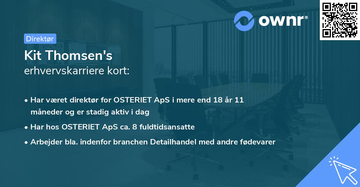 Kit Thomsen's erhvervskarriere kort