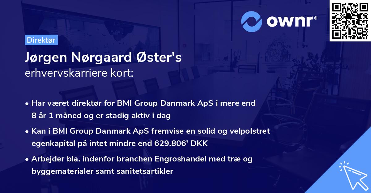 Jørgen Nørgaard Øster's erhvervskarriere kort