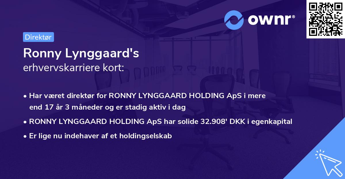 Ronny Lynggaard's erhvervskarriere kort