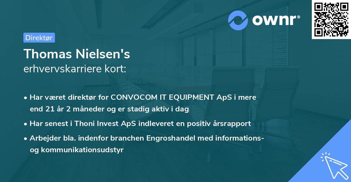 Thomas Nielsen's erhvervskarriere kort