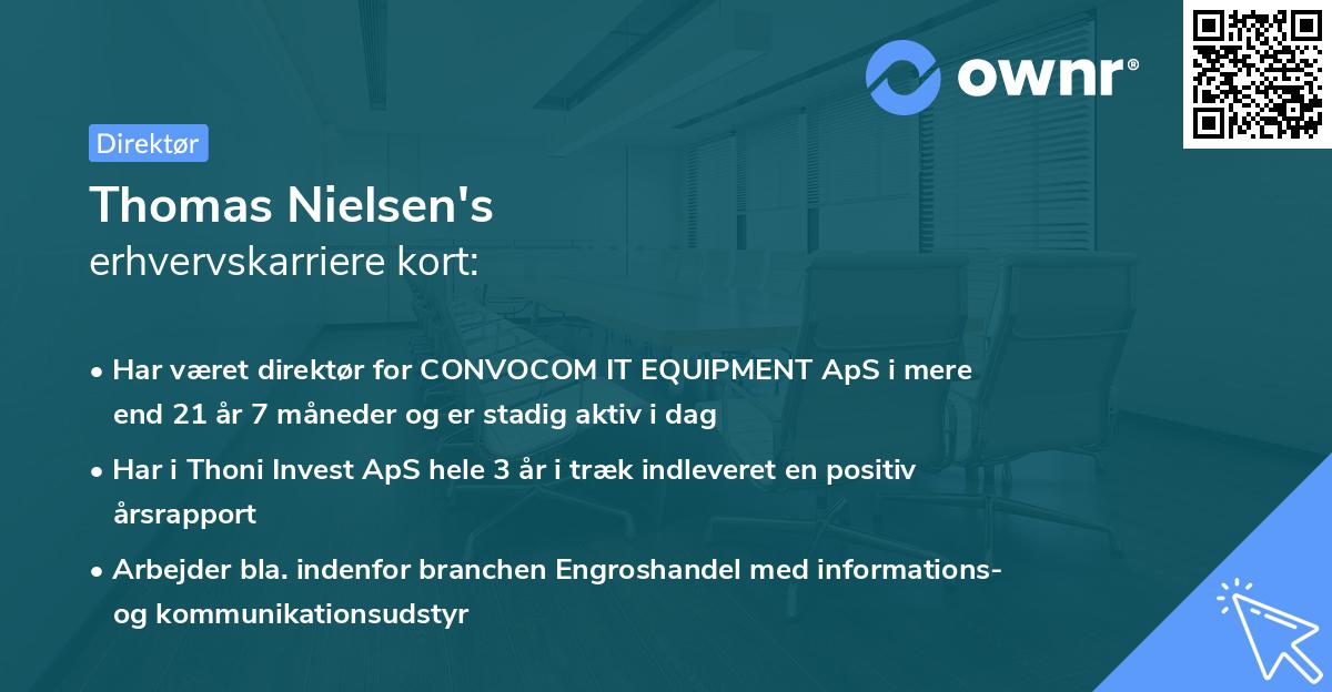 Thomas Nielsen's erhvervskarriere kort