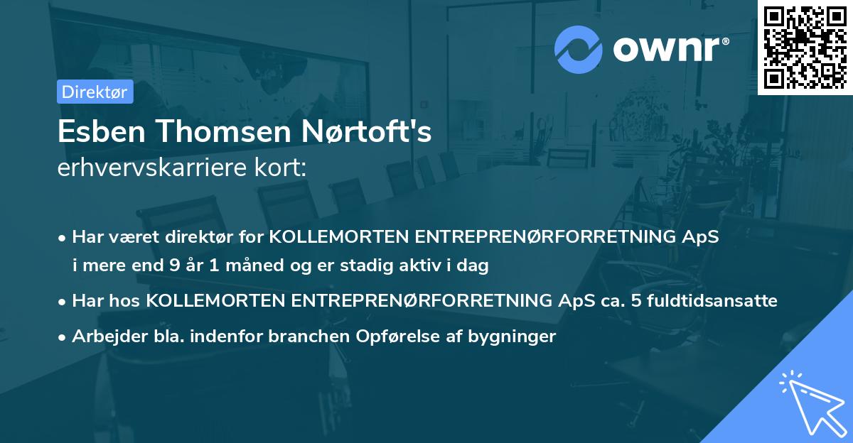 Esben Thomsen Nørtoft's erhvervskarriere kort