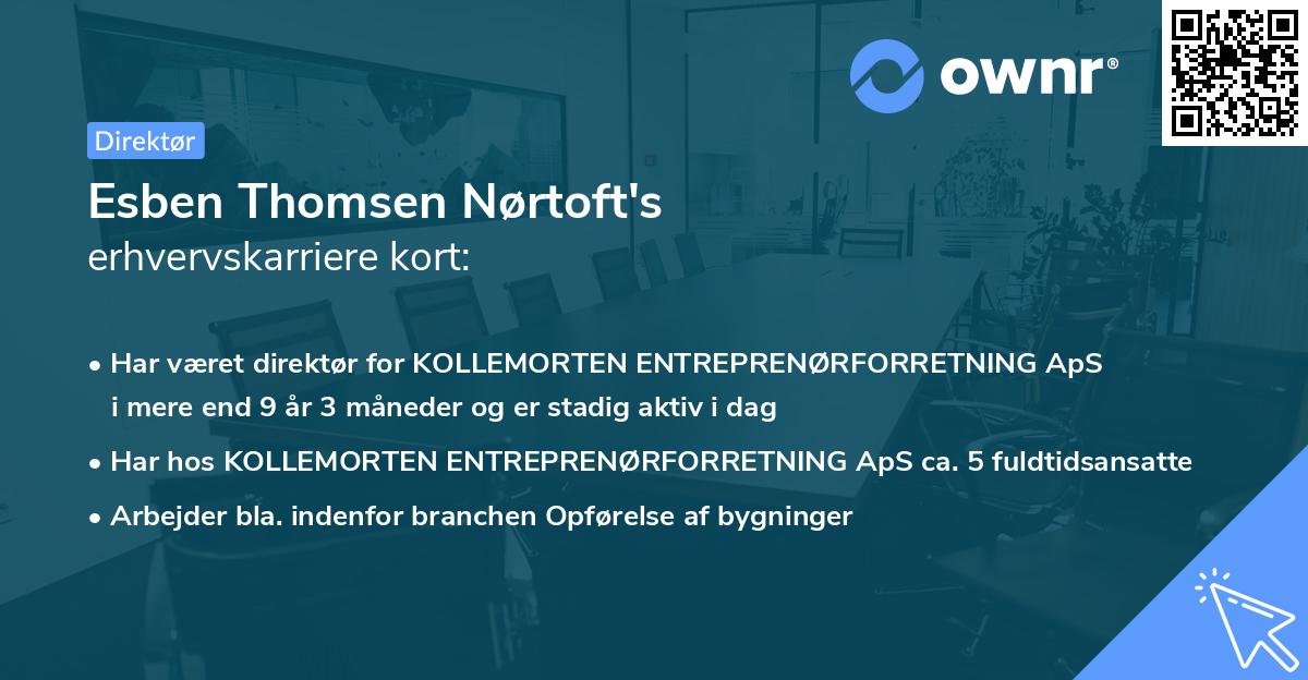Esben Thomsen Nørtoft's erhvervskarriere kort