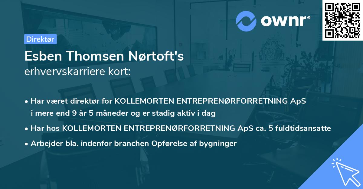 Esben Thomsen Nørtoft's erhvervskarriere kort